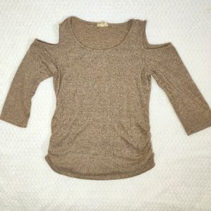 Soft Cold Shoulders Knit Sweater Top